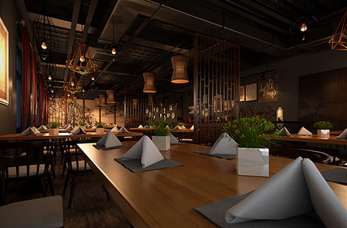 九江简约大气中式风格餐厅设计装修效果图