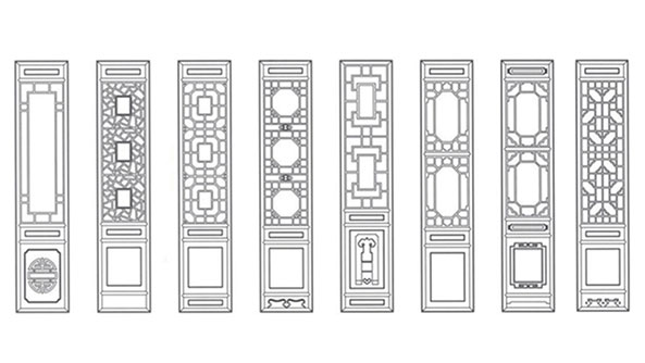 九江喜迎门中式花格CAD设计图样式大全