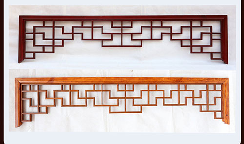 九江中式花格吊顶门楣挂落仿古落地罩在实际案例中的展示