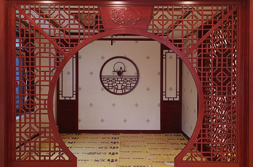 九江中式仿古装修木雕实木花格落地罩定制