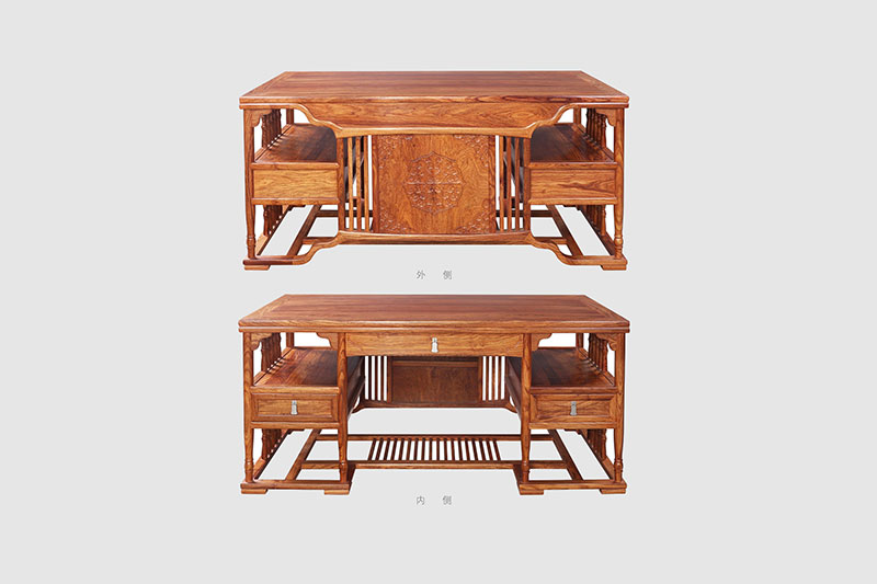 九江中式家居装饰书房桌椅组合家具效果图